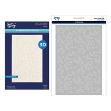 Simon Hurley by Spellbinders Embossing Folder & Stencil - 3D Flowing Florals Bundle