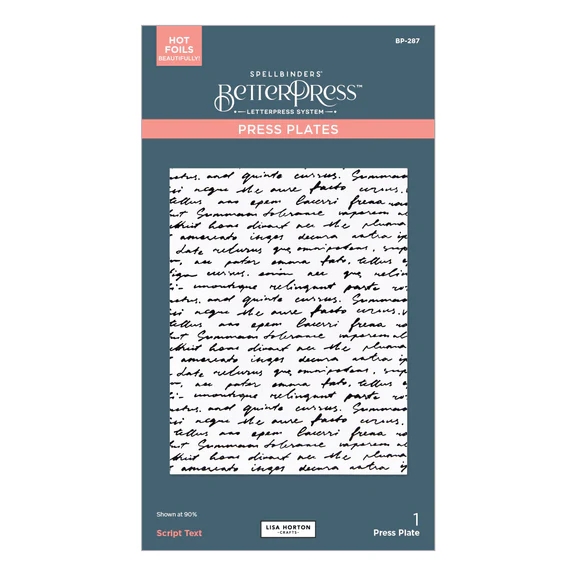 Spellbinders BetterPress Plate - Script Text
