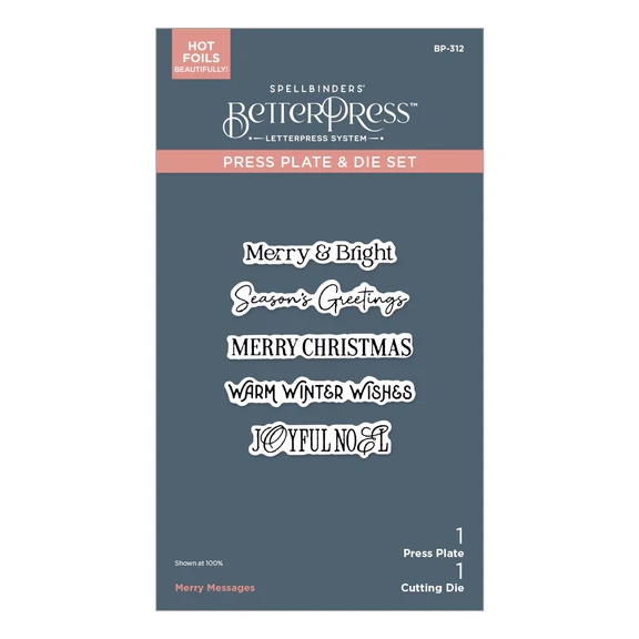 Spellbinders BetterPress Plate & Die set - Merry Messages