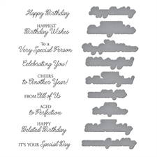 Spellbinders BetterPress Plate & Die Set - Birthday Wishes Sentiments