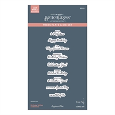 Spellbinders BetterPress Plate & Die Set - Birthday Wishes Sentiments