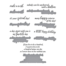 Spellbinders BetterPress Plate & Die set - Pooh Birthday / A Very Happy Birthday Sentiments