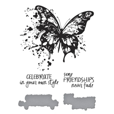 Spellbinders BetterPress Plate & Die Set - Beautifully Imperfect / Butterfly Splatter