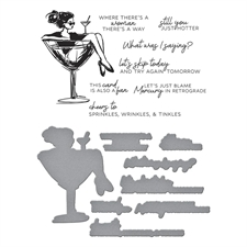 Spellbinders BetterPress Plate & Die Set - Happier Hour / Martini Mood