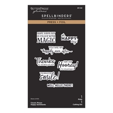Spellbinders BetterPress Plate & Die Set - Classic Mouse / Happy Sentiments