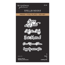Spellbinders BetterPress Plate & Die Set - Classic Mouse Wedding Sentiments