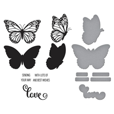 Spellbinders BetterPress Plate & Die Set - Butterfly Silhouettes