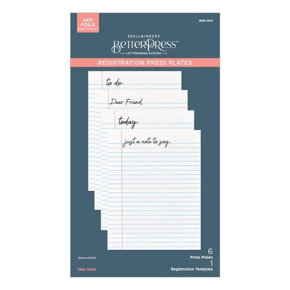 Spellbinders BetterPress Plate - Take Note