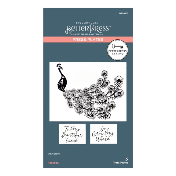 Spellbinders BetterPress Plate - Peacock