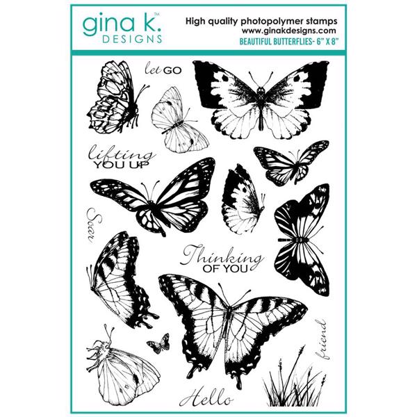 Gina K Design Clear Stamps - Beautiful Butterflies (naturlige)