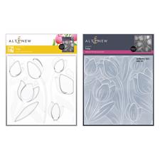 Altenew Embossing Folder & Stencil  Tulip Simple 3D (bundle)