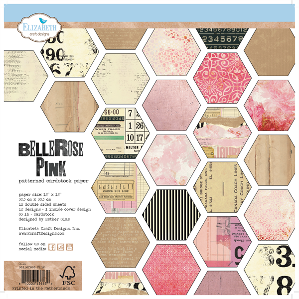 Elizabeth Crafts Paper Pack 12x12" - Bellerose Pink