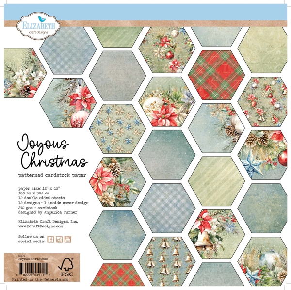 Elizabeth Crafts Paper Pack 12x12" - Joyous Christmas