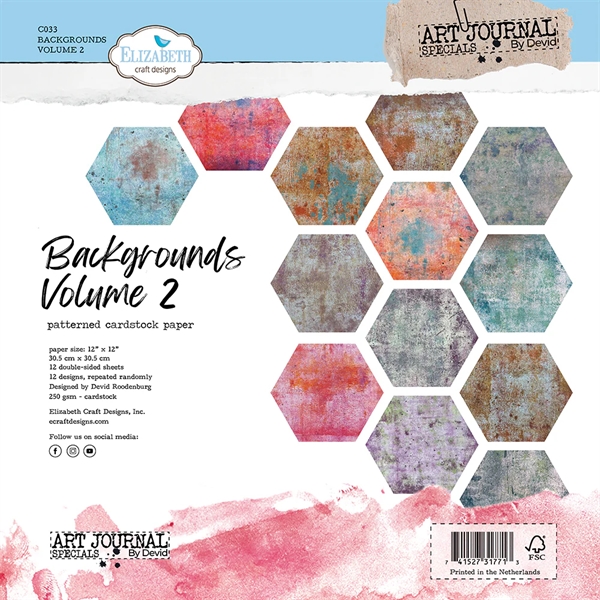 Elizabeth Crafts Paper Pack 12x12" - Backgrounds Volume 2