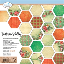 Elizabeth Crafts Paper Pack 12x12" - Festive Holly
