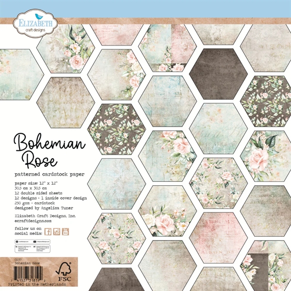 Elizabeth Crafts Paper Pack 12x12" - Bohemian Rose