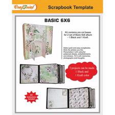 CrafTreat Scrapbook Template - Basic 6x6" - Black + Kraft
