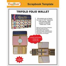 CrafTreat Scrapbook Template - Trifold Folio Wallet " - Black + Kraft