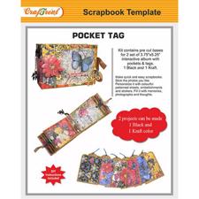 CrafTreat Scrapbook Template - Pocket Tag - Black & Craft