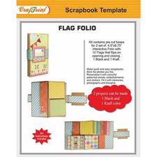 CrafTreat Scrapbook Template - Flag Folio - Black + Kraft