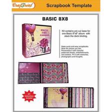 CrafTreat Scrapbook Template - Basic 8x8" Black