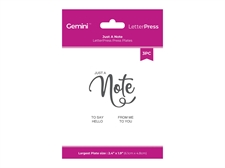 Gemini LetterPress Plate - Just a Note