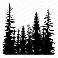 Cover a Card Cling Stamp  - Pine Trees