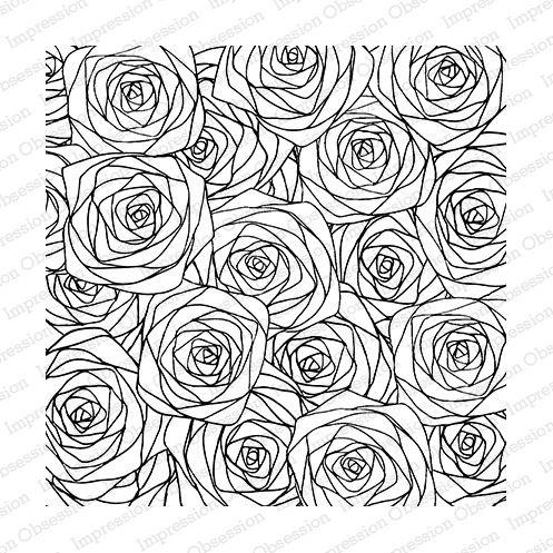 Cover a Card Cling Stamp - Sketched Roses