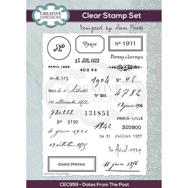 Creative Expressions / Sam Poole Clear Stamp Set - Dates from the Past