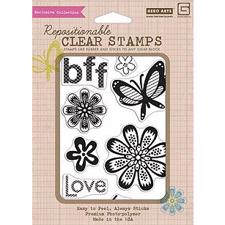 Hero Arts Clear Stamp Set - Basic Grey / Lauderdale Floral