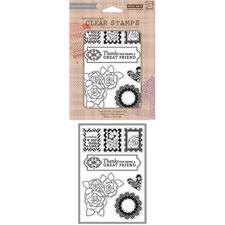 Hero Arts Clear Stamp Set - Basic Grey / Pattern Hearts & Flowers
