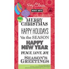Hero Arts Clear Stamp Set - Greetings For The Holiday (Holidays 2012)