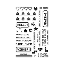 Hero Arts Clear Stamp - Retro Game