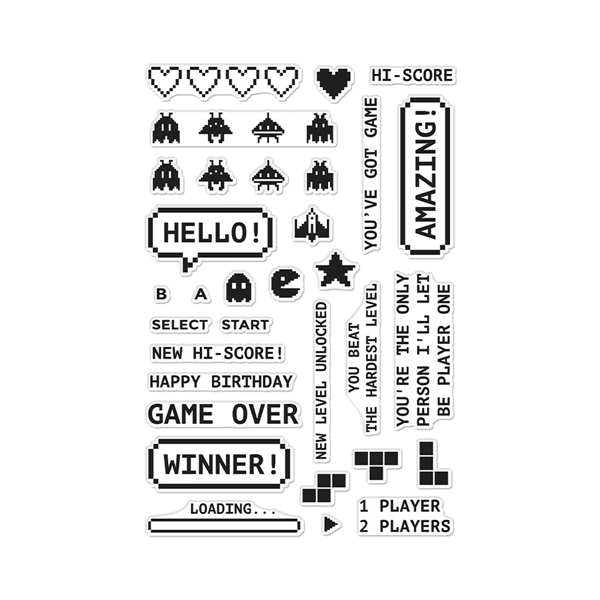 Hero Arts Clear Stamp - Retro Game