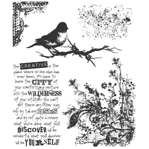 Tim Holtz Cling Rubber Stamp Set - Urban Tapestry