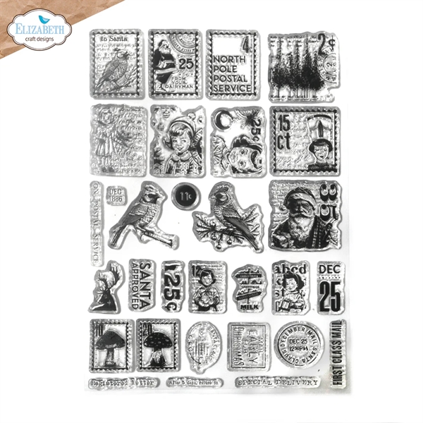 Elizabeth Crafts Clear Stamp Set - December Postage Stamps