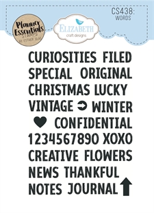 Elizabeth Crafts Clear Stamp Set - Winter Wanderlust / Words