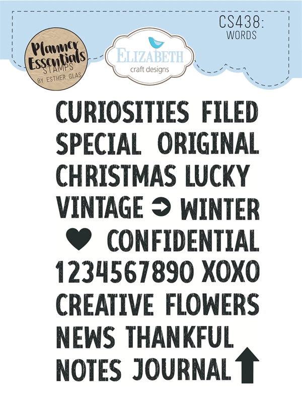 Elizabeth Crafts Clear Stamp Set - Winter Wanderlust / Words