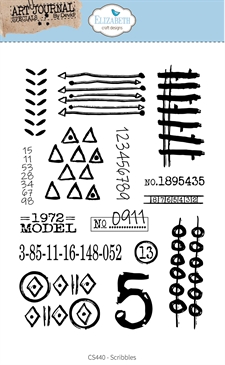 Elizabeth Crafts Clear Stamp Set - Hello You / Scribbles