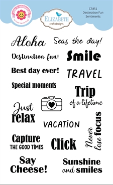 Elizabeth Crafts Clear Stamp Set - Destination Fun Sentiments