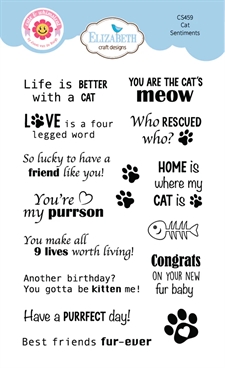 Elizabeth Crafts Clear Stamp - Meet the Cats / Cat Sentiments