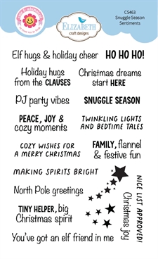 Elizabeth Crafts Clear Stamp Set - Snuggle Season Sentiments