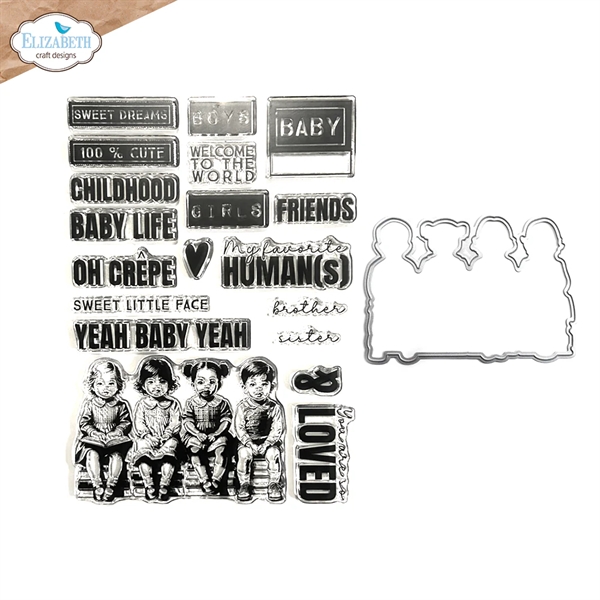 Elizabeth Crafts Clear Stamp & Die Set - Favourite Humans