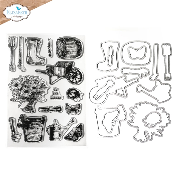 Elizabeth Crafts Clear Stamp & Die Set - Garden Collection / Garden of Love