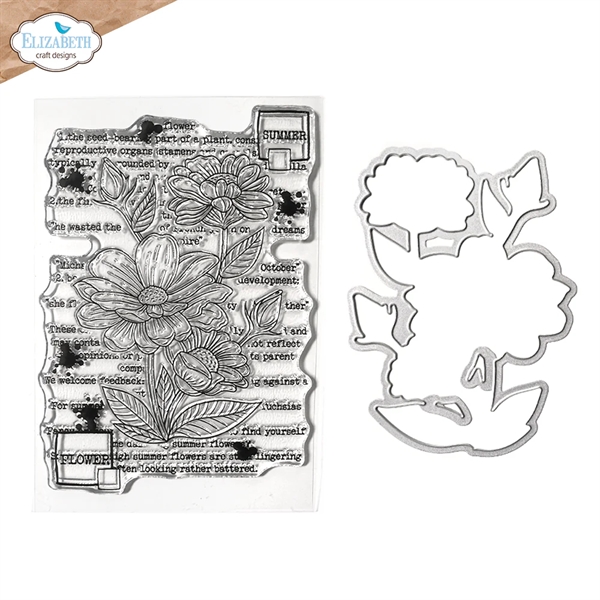 Elizabeth Crafts Clear Stamp & Die Set - Garden Collection / Summer Flower
