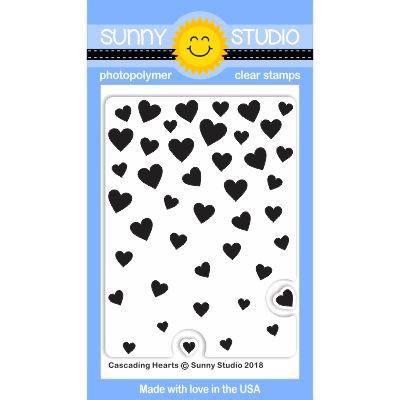Sunny Studio Stamps - Clear Stamp / Cascading Hearts