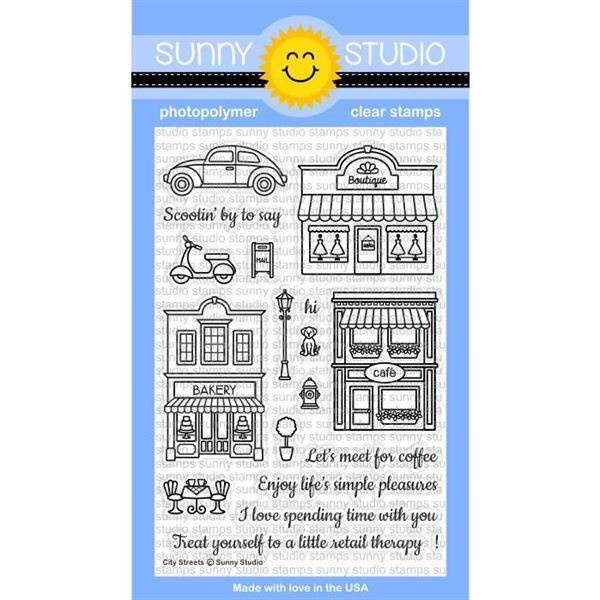 Sunny Studio Stamps - Clear Stamp / City Streets