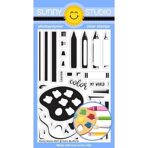 Sunny Studio Stamps - Clear Stamp / Color My World
