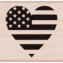 Hero Arts Wood Stamp - Heart Flag