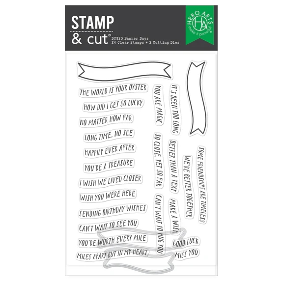 Hero Arts Clear Stamp & DIE Set - Banner Days
